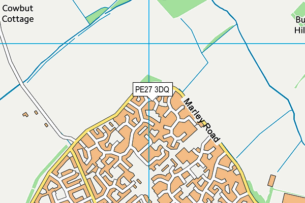 PE27 3DQ map - OS VectorMap District (Ordnance Survey)