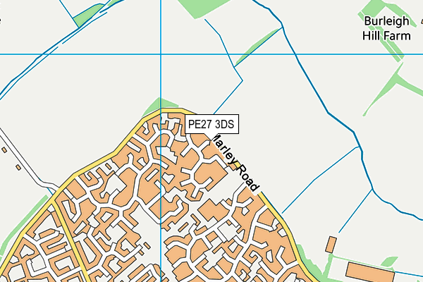 PE27 3DS map - OS VectorMap District (Ordnance Survey)