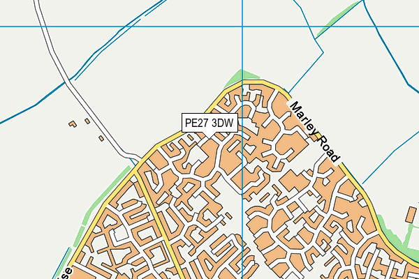 PE27 3DW map - OS VectorMap District (Ordnance Survey)