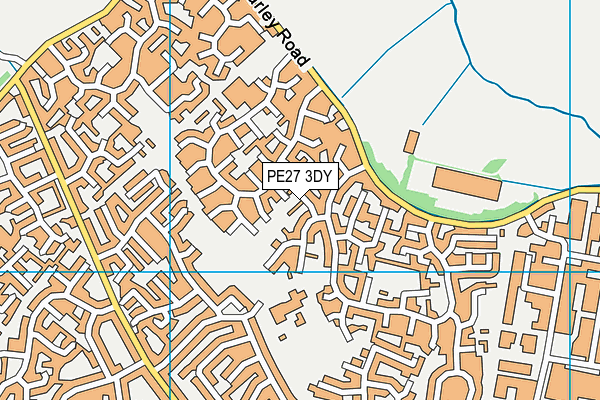 PE27 3DY map - OS VectorMap District (Ordnance Survey)