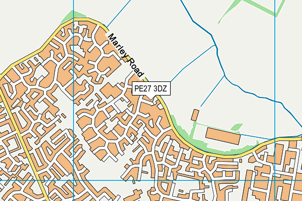 PE27 3DZ map - OS VectorMap District (Ordnance Survey)