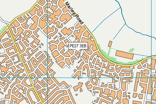 PE27 3EB map - OS VectorMap District (Ordnance Survey)
