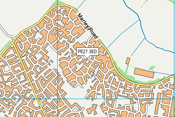 PE27 3ED map - OS VectorMap District (Ordnance Survey)