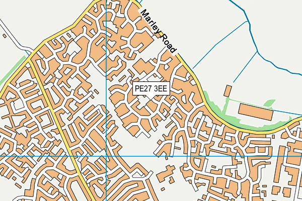 PE27 3EE map - OS VectorMap District (Ordnance Survey)