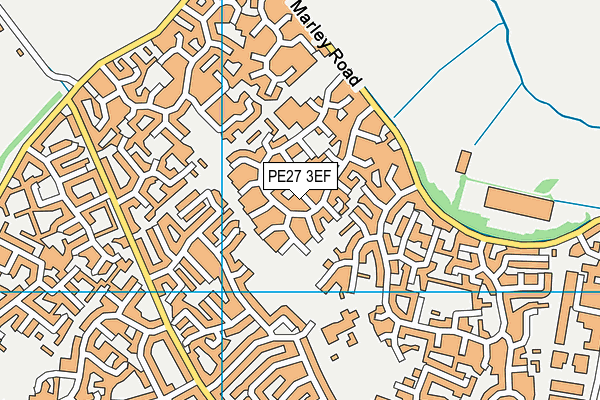 PE27 3EF map - OS VectorMap District (Ordnance Survey)