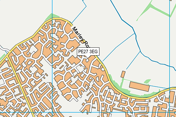 PE27 3EG map - OS VectorMap District (Ordnance Survey)