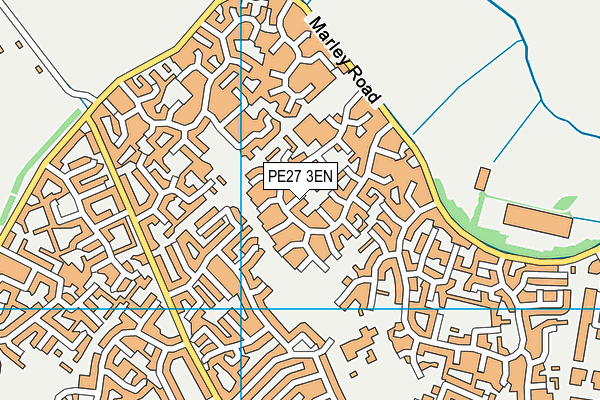 PE27 3EN map - OS VectorMap District (Ordnance Survey)