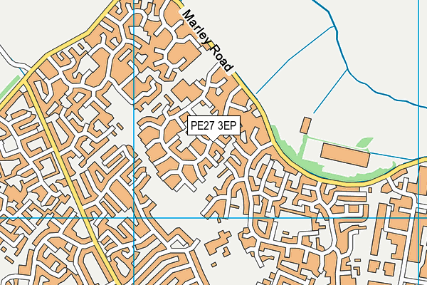 PE27 3EP map - OS VectorMap District (Ordnance Survey)