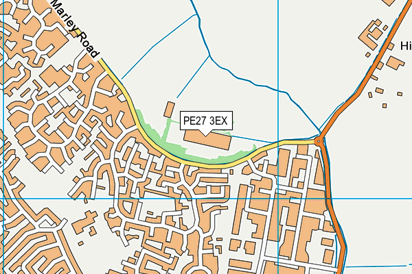 PE27 3EX map - OS VectorMap District (Ordnance Survey)
