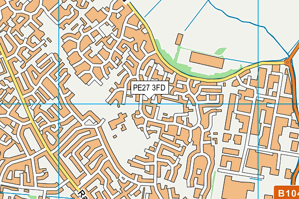 PE27 3FD map - OS VectorMap District (Ordnance Survey)