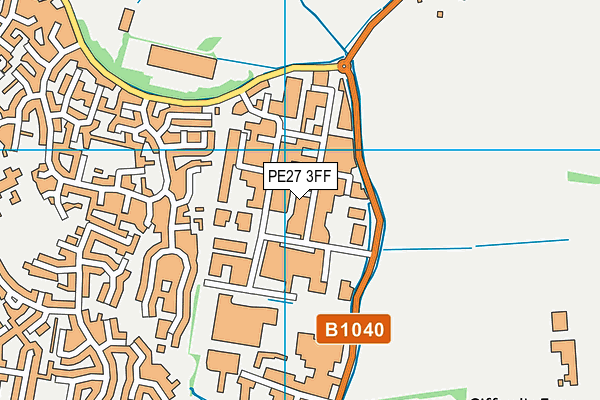 PE27 3FF map - OS VectorMap District (Ordnance Survey)