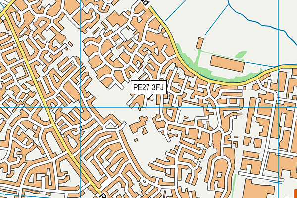 PE27 3FJ map - OS VectorMap District (Ordnance Survey)