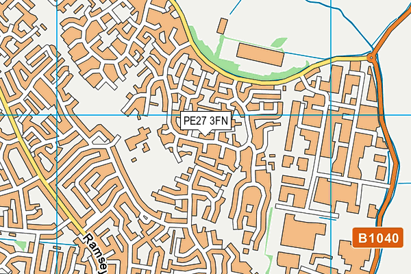 PE27 3FN map - OS VectorMap District (Ordnance Survey)