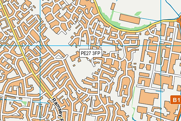 PE27 3FP map - OS VectorMap District (Ordnance Survey)
