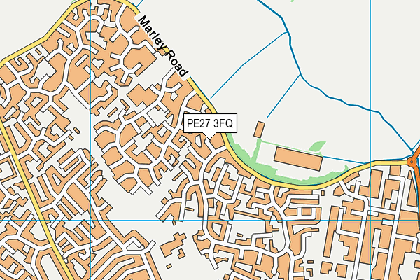 PE27 3FQ map - OS VectorMap District (Ordnance Survey)