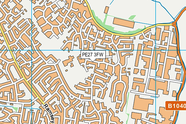 PE27 3FW map - OS VectorMap District (Ordnance Survey)