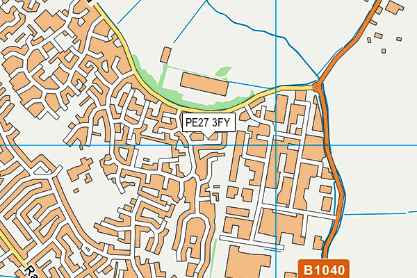 PE27 3FY map - OS VectorMap District (Ordnance Survey)
