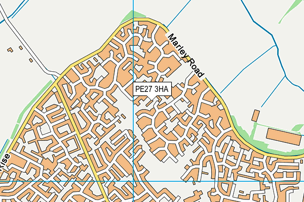 PE27 3HA map - OS VectorMap District (Ordnance Survey)