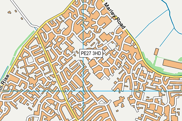 PE27 3HD map - OS VectorMap District (Ordnance Survey)