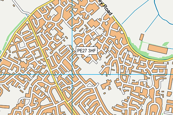 PE27 3HF map - OS VectorMap District (Ordnance Survey)