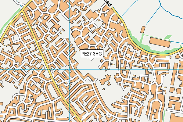 PE27 3HG map - OS VectorMap District (Ordnance Survey)