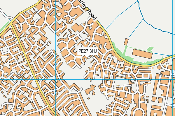 PE27 3HJ map - OS VectorMap District (Ordnance Survey)