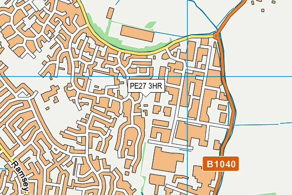 PE27 3HR map - OS VectorMap District (Ordnance Survey)