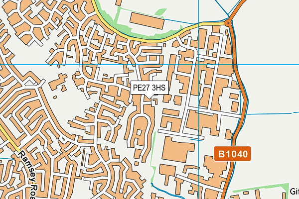 PE27 3HS map - OS VectorMap District (Ordnance Survey)