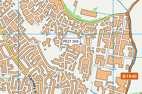 PE27 3HX map - OS VectorMap District (Ordnance Survey)