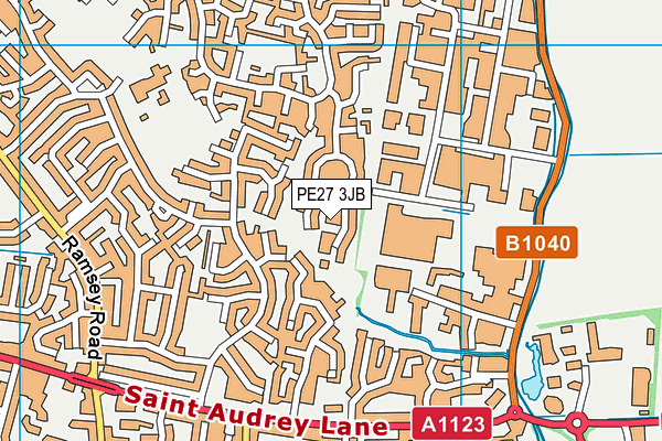 PE27 3JB map - OS VectorMap District (Ordnance Survey)