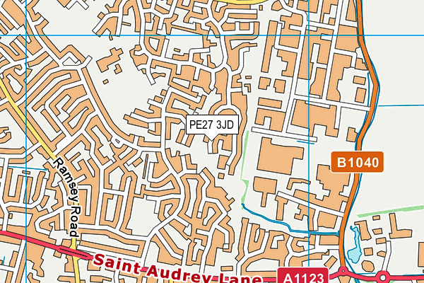 PE27 3JD map - OS VectorMap District (Ordnance Survey)