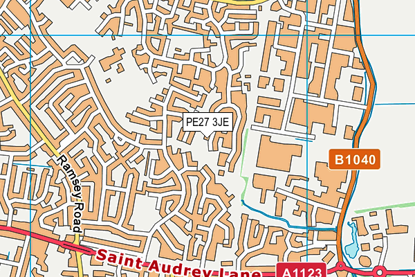 PE27 3JE map - OS VectorMap District (Ordnance Survey)