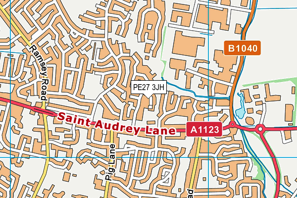PE27 3JH map - OS VectorMap District (Ordnance Survey)