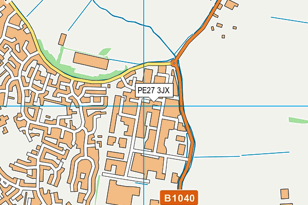 PE27 3JX map - OS VectorMap District (Ordnance Survey)