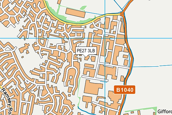 PE27 3LB map - OS VectorMap District (Ordnance Survey)