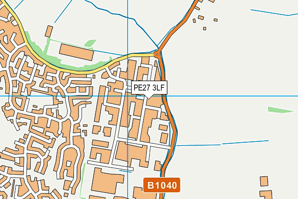 PE27 3LF map - OS VectorMap District (Ordnance Survey)