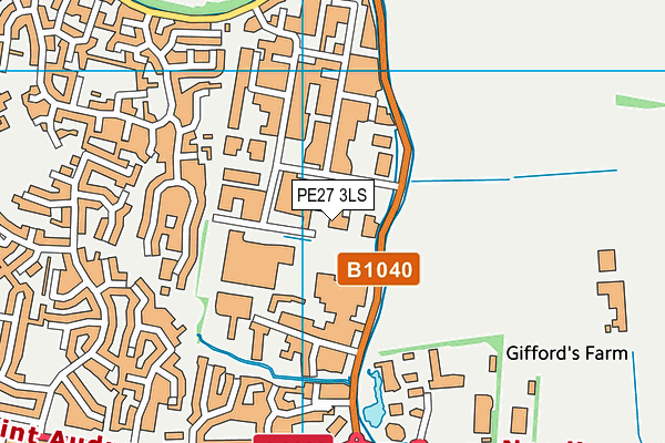 PE27 3LS map - OS VectorMap District (Ordnance Survey)