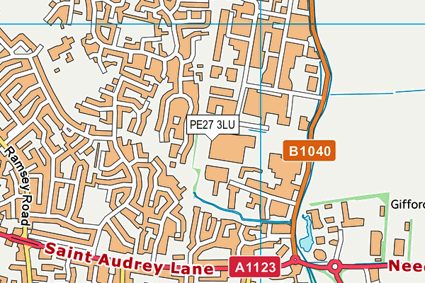 PE27 3LU map - OS VectorMap District (Ordnance Survey)