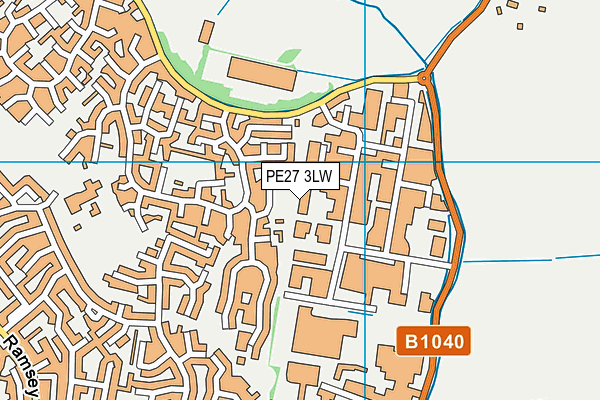 PE27 3LW map - OS VectorMap District (Ordnance Survey)