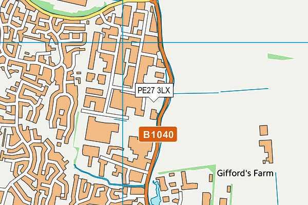 PE27 3LX map - OS VectorMap District (Ordnance Survey)