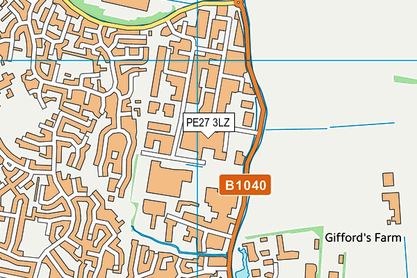 PE27 3LZ map - OS VectorMap District (Ordnance Survey)