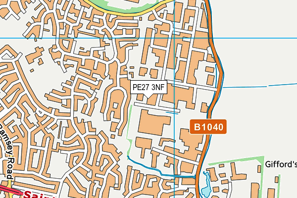 PE27 3NF map - OS VectorMap District (Ordnance Survey)