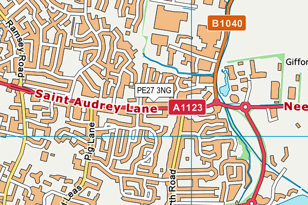 PE27 3NG map - OS VectorMap District (Ordnance Survey)