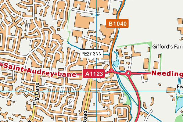 PE27 3NN map - OS VectorMap District (Ordnance Survey)
