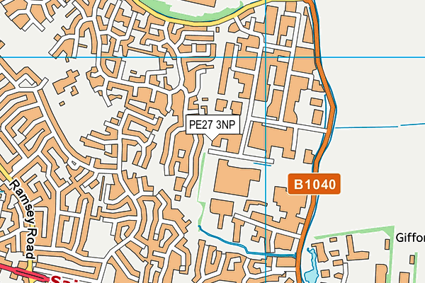 PE27 3NP map - OS VectorMap District (Ordnance Survey)