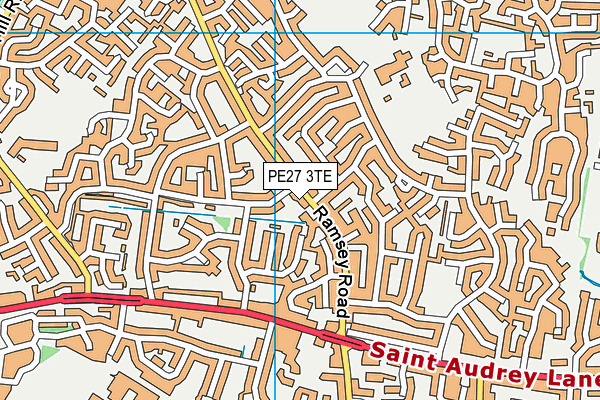 PE27 3TE map - OS VectorMap District (Ordnance Survey)