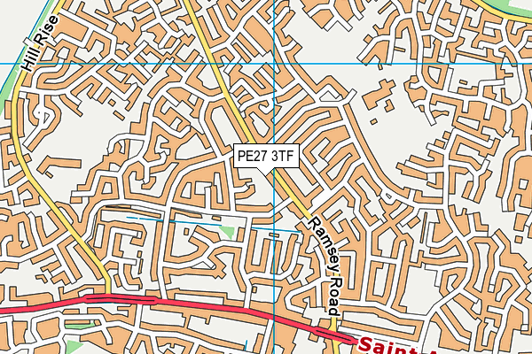 PE27 3TF map - OS VectorMap District (Ordnance Survey)