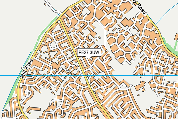 PE27 3UW map - OS VectorMap District (Ordnance Survey)