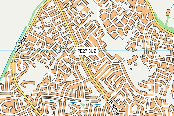 PE27 3UZ map - OS VectorMap District (Ordnance Survey)