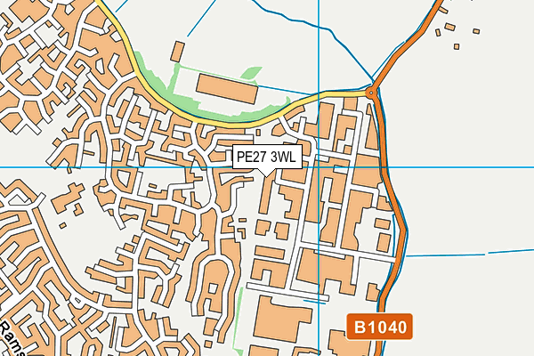 PE27 3WL map - OS VectorMap District (Ordnance Survey)